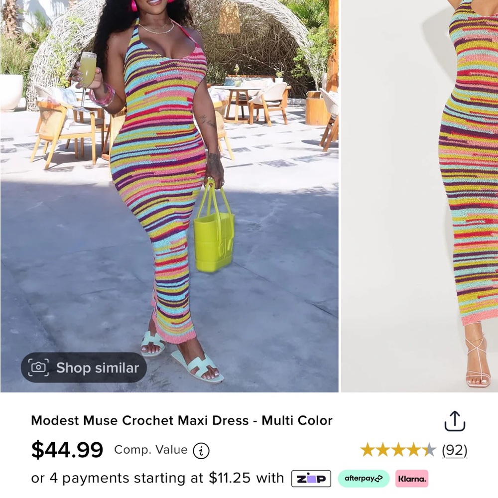 Modest Muse Crochet Maxi Dress - Multicolor